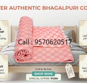 Best Bhagalpuri Chadar for Summer Organic Cotton ( 52*96 in )