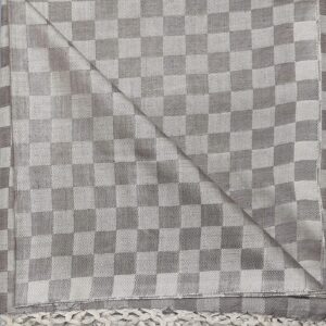 Premium Bhagalpuri Cotton Chadar Checkered Grey-52*96 inch