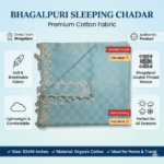 Premium Bhagalpuri Cotton Chadar Checkered Turquoise green-5296 in