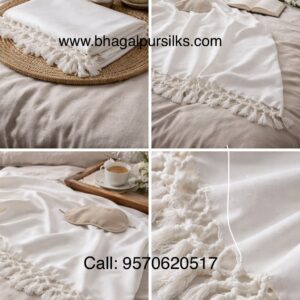 Bhagalpuri Silky Soft Dull Andi chadar (Pack of 1) White