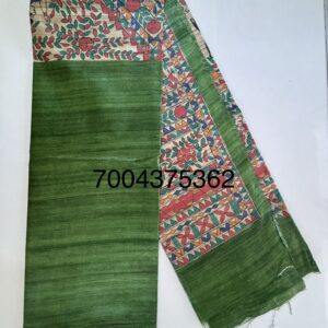 Hand Painting Tussar Ghicha Silk Saree