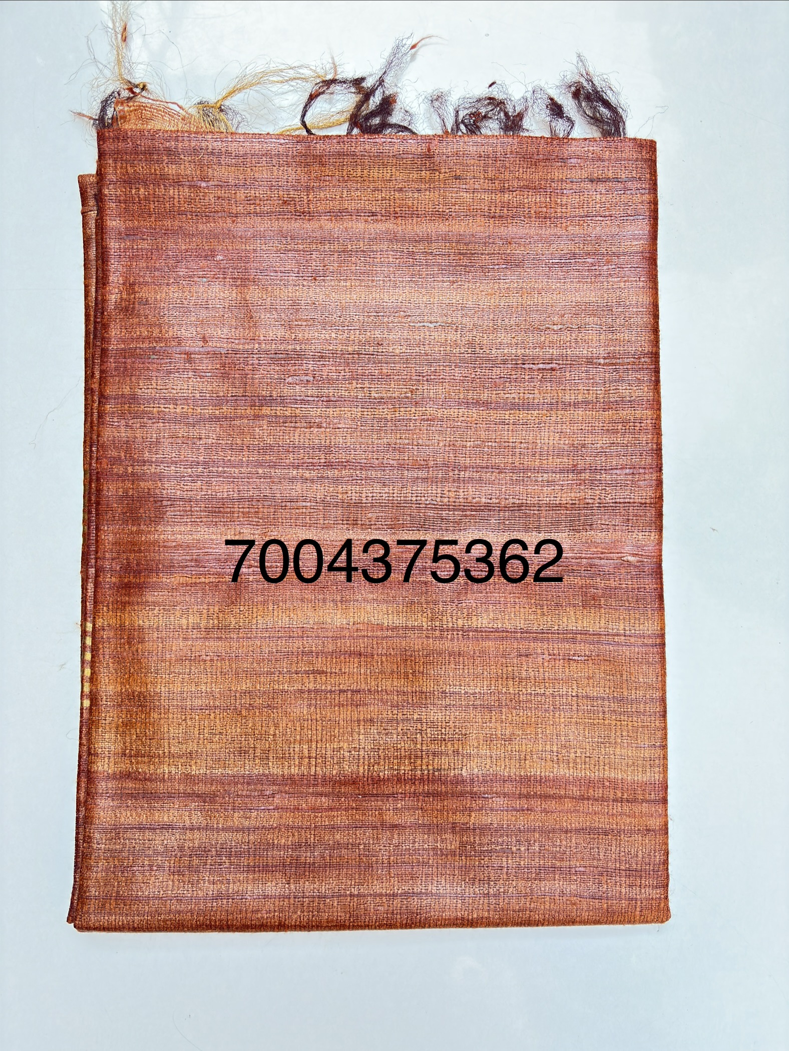 Pure Silk Tussar Ghicha Saree with Woven Zari Border - Image 3
