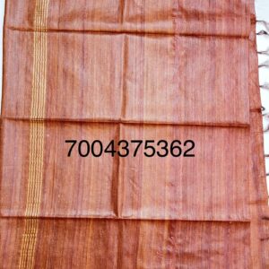 Pure Silk Tussar Ghicha Saree with Woven Zari Border