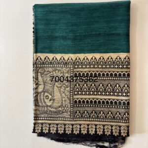 Pure Silk Tussar Ghicha Screen Printed Saree