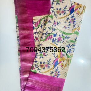 Pure Silk Tussar Ghicha Screen Printed Saree
