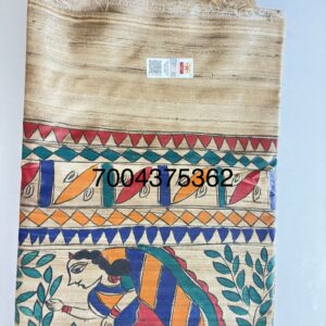 Full Madhubani Painted Ghicha Tussar Silk Saree