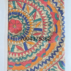 Full Madhubani Painted Ghicha Tussar Silk Saree