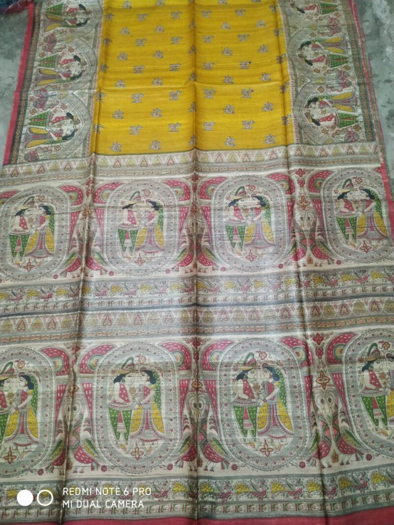 Pure Silk Tussar Ghicha Screen Printed Saree
