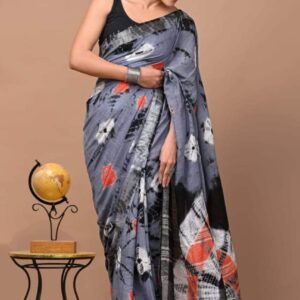 Bhagalpuri Handloom Cotton Shibori Print Saree for Women