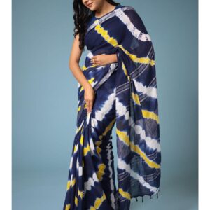 Bhagalpuri Handloom Cotton Shibori Print Saree for Women