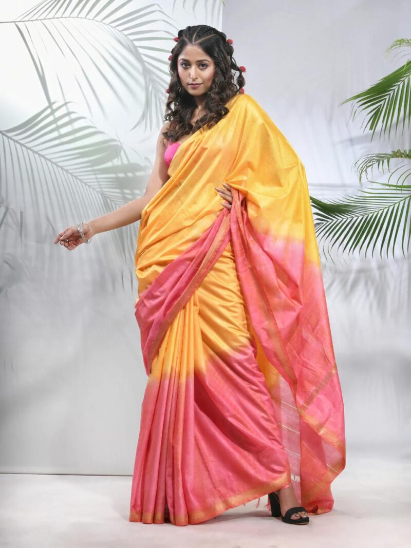 Bhagalpuri Handloom Cotton Shibori Print Saree for Women