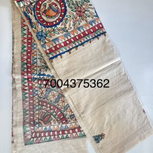 Desi Tussar Silk Madhubani Handpainted Saree