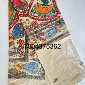 Desi Tussar Silk Madhubani Handpainted Saree