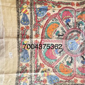 Desi Tussar Silk Madhubani Handpainted Saree