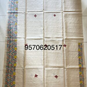 Hand Painted Madhubani Desi Tussar Silk Saree