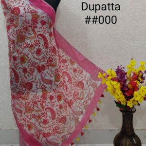 Pure Handloom Linen Digital Print Dupatta