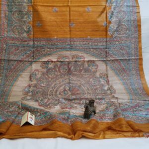 Pure Silk Tussar Ghicha Screen Printed Saree