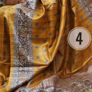 Pure Silk Tussar Ghicha Screen Printed Saree