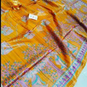 Pure Silk Tussar Ghicha Screen Printed Saree