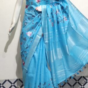 Hand-woven Thread Work Linen Cotton Saree