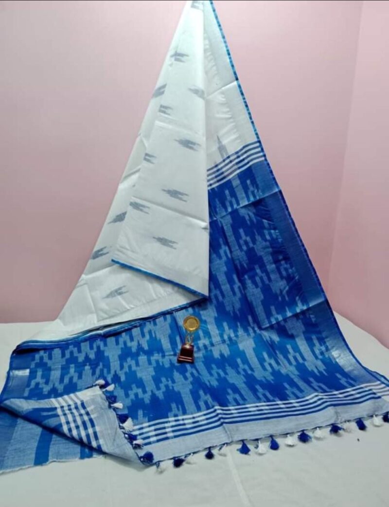 Bhagalpuri Handloom Pure Cotton Ikkat Saree for Women