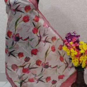 Pure Handloom Linen Digital Print Dupatta
