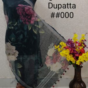 Pure Handloom Linen Digital Print Dupatta