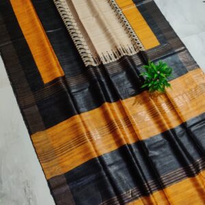 Pure Silk Tussar Ghicha Screen Printed Saree