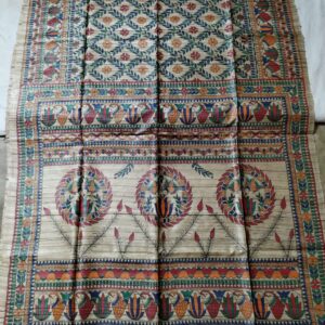 Full Madhubani Painted Ghicha Tussar Silk Saree