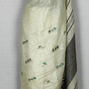 Hand-woven Thread Work Linen Cotton Saree