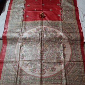 Pure Silk Tussar Ghicha Screen Printed Saree