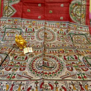 Pure Silk Tussar Ghicha Screen Printed Saree