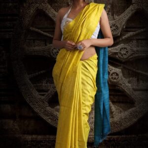 Pure Silk Tussar Ghicha Saree with Woven Zari Border