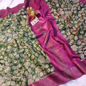 Pure Silk Tussar Ghicha Screen Printed Saree