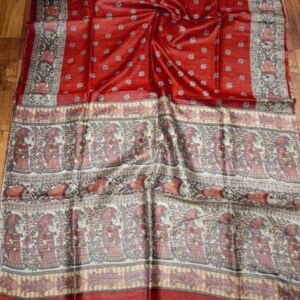 Pure Silk Tussar Ghicha Screen Printed Saree