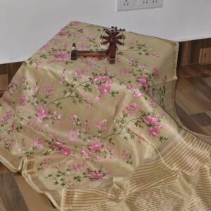 Hand-woven Thread Work Linen Cotton Saree