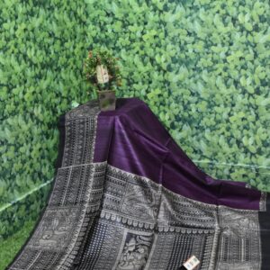 Pure Silk Tussar Ghicha Screen Printed Saree