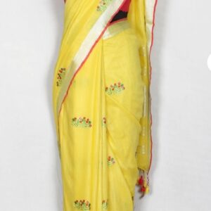 Hand-woven Thread Work Linen Cotton Saree