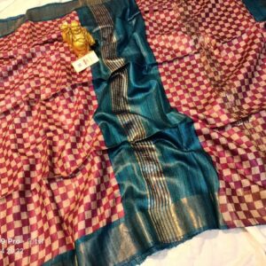 Pure Silk Tussar Ghicha Screen Printed Saree