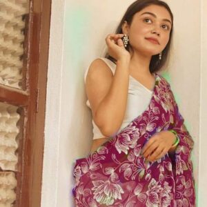 Hand-woven Thread Work Linen Cotton Saree