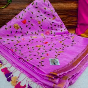 PURE LINEN EMBROIDERY SAREE