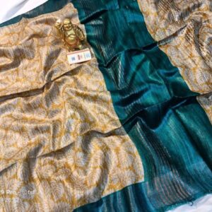 Pure Silk Tussar Ghicha Screen Printed Saree