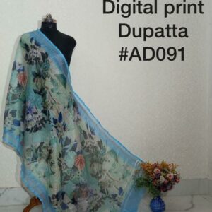 Pure Handloom Linen Digital Print Dupatta