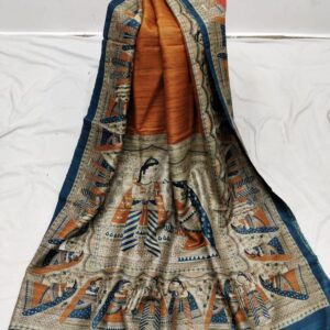 Pure Silk Tussar Ghicha Screen Printed Saree