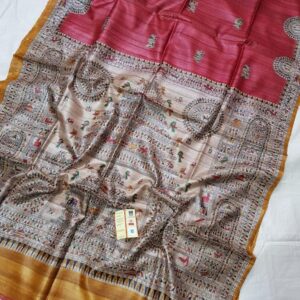 Pure Silk Tussar Ghicha Screen Printed Saree