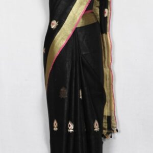 Hand-woven Thread Work Linen Cotton Saree