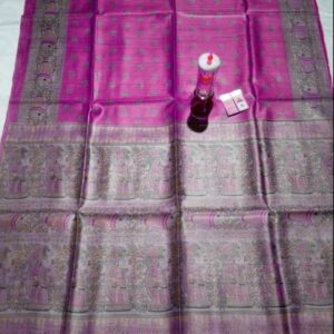 Pure Silk Tussar Ghicha Screen Printed Saree