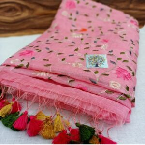 PURE LINEN EMBROIDERY SAREE