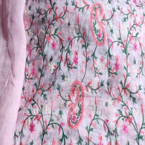 Hand-woven Thread Work Linen Cotton Saree