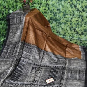 Pure Silk Tussar Ghicha Screen Printed Saree